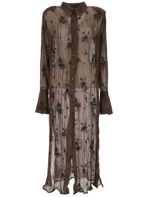 dark cedar brown chiffon dress Sabina Musayev | T20330160